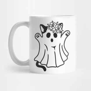 Funny Boo Ghost Cat Halloween Mug